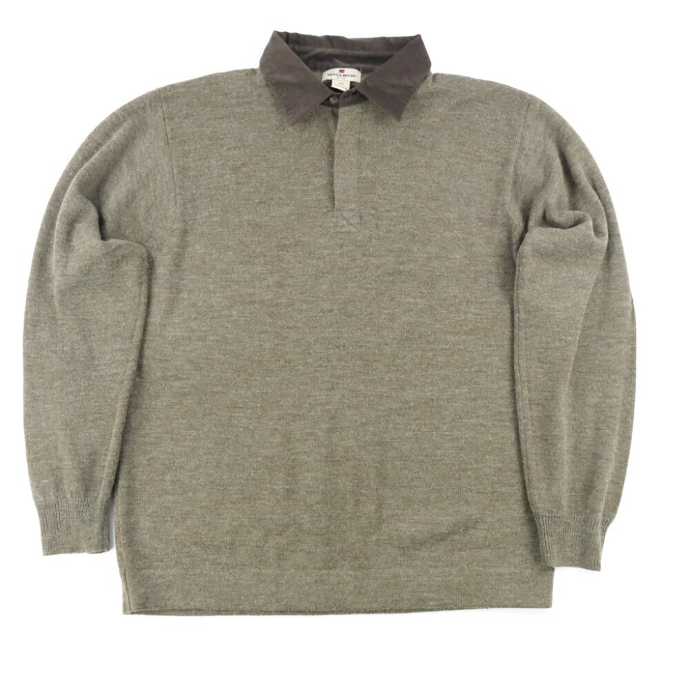 Woolrich Shirt Mens XL Wool Blend Long Sleeve Polo Shirt Wood Heather Corduroy